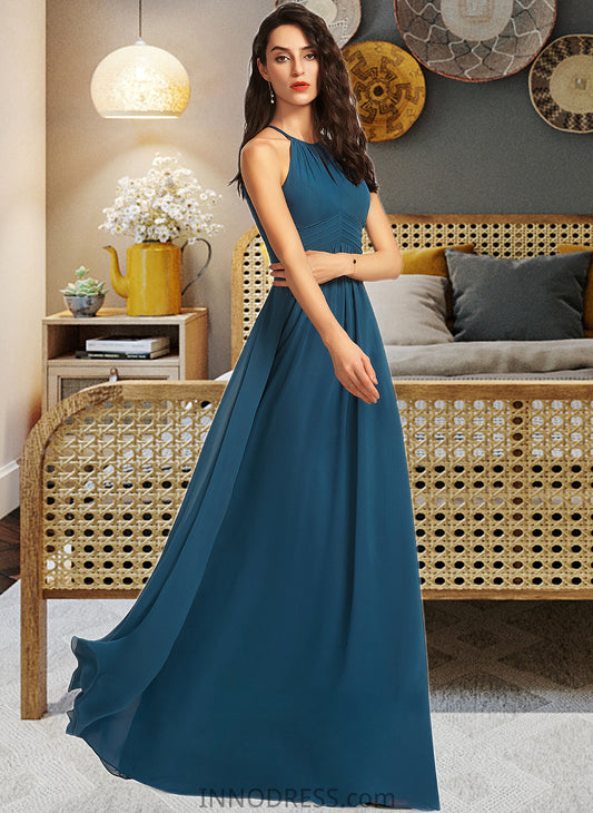 Jasmine A-Line Scoop Neck Floor-Length Bridesmaid Dress With Ruffle DPP0013120