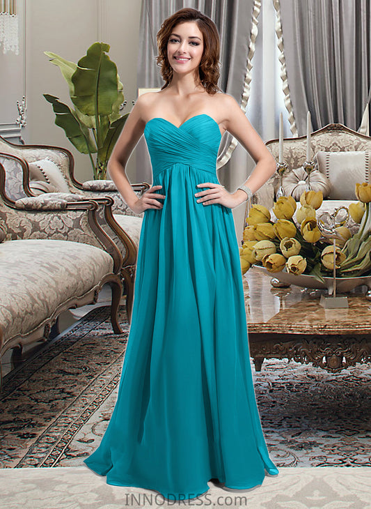 Shyla Chiffon Floor-length Empire Bridesmaid Dress with Sweetheart Neckline DPP0013137