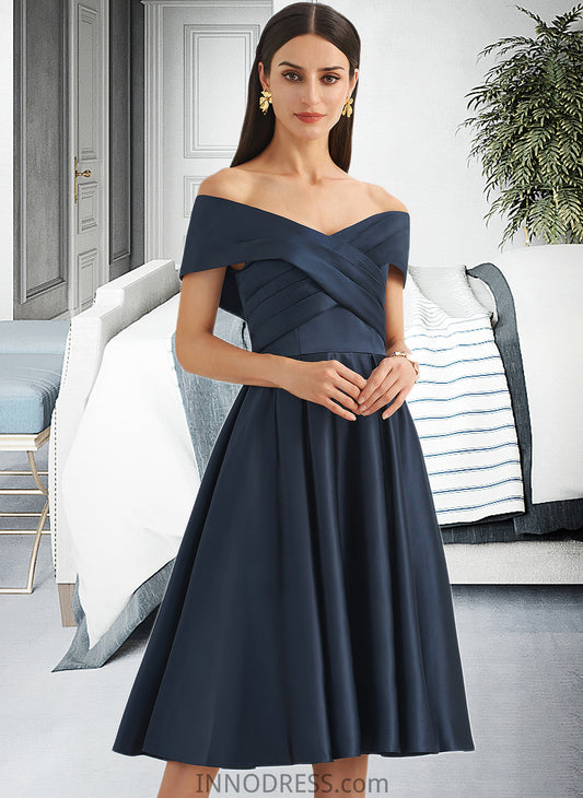 Isabelle A-Line Off-the-Shoulder Knee-Length Bridesmaid Dress With Pockets DPP0013150