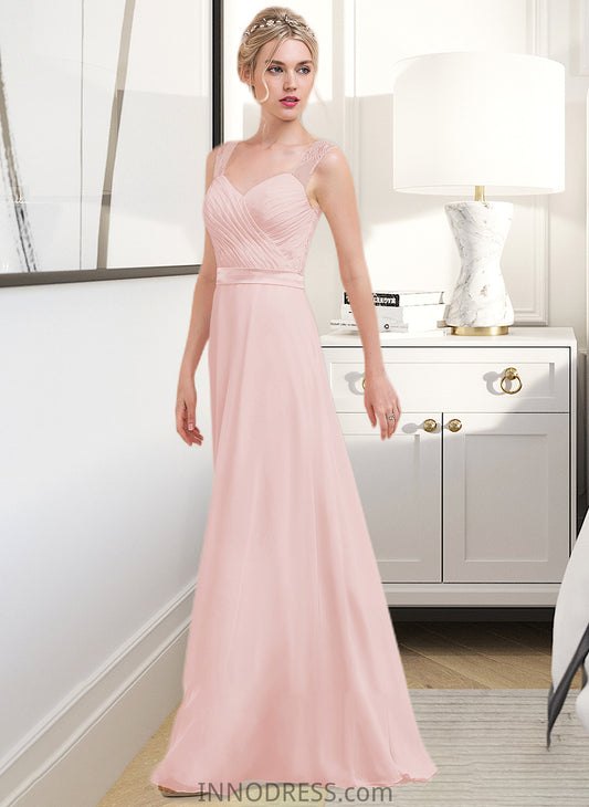 Kadence A-Line/Princess Sweetheart Floor-Length Chiffon Bridesmaid Dress With Ruffle DPP0013239