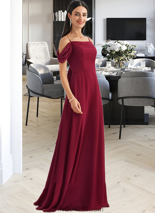 Joy A-Line Square Neckline Floor-Length Bridesmaid Dress With Bow(s) DPP0013242