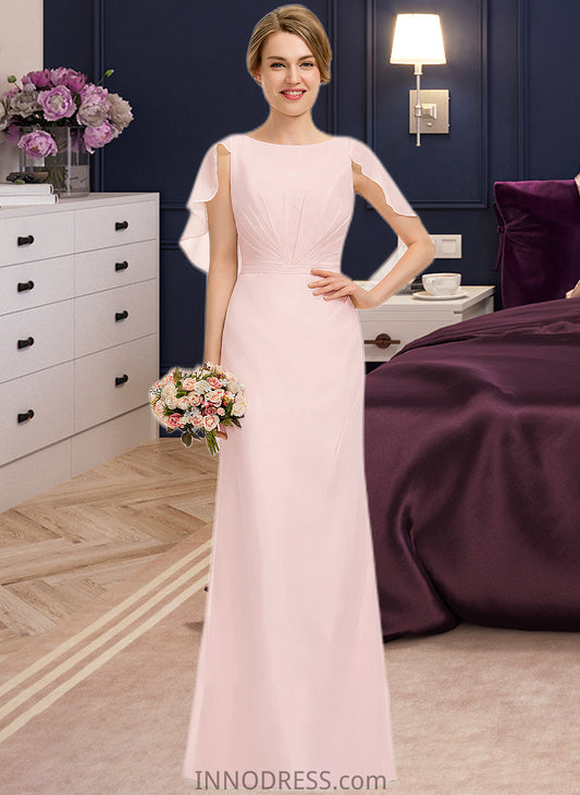 Simone A-Line Scoop Neck Floor-Length Chiffon Bridesmaid Dress With Cascading Ruffles DPP0013269