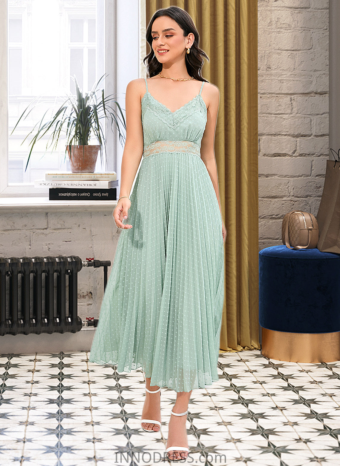 Jessica A-LineV-neckAnkle-LengthBridesmaidDress#273652 DPP0013283