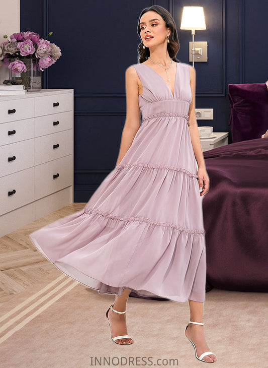 Harley A-LineV-neckTea-LengthBridesmaidDress#273655 DPP0013290