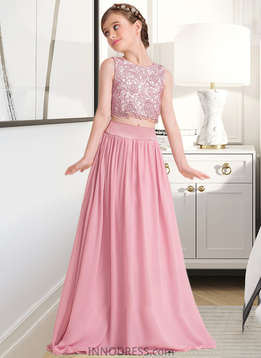 Dulce A-LineScoopNeckFloor-LengthChiffonJuniorBridesmaidDress#130498 DPP0013424