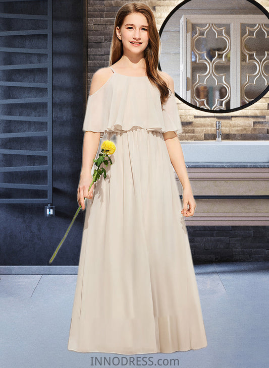 Lara A-Line Scoop Neck Floor-Length Chiffon Junior Bridesmaid Dress DPP0013503