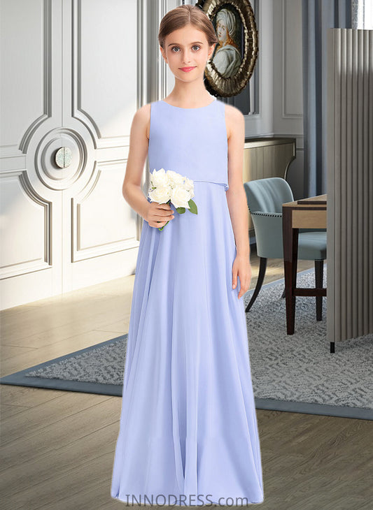 Giovanna A-Line Scoop Neck Floor-Length Chiffon Junior Bridesmaid Dress DPP0013558