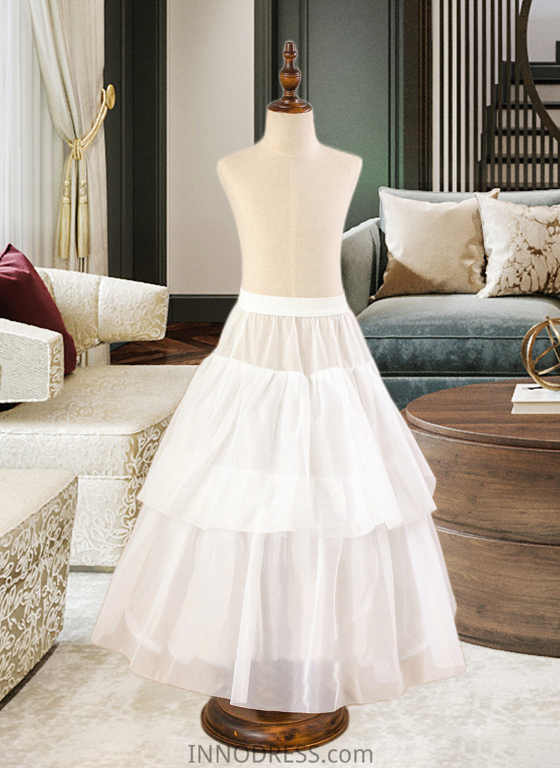 Lyric Ball-Gown/PrincessScoopNeckFloor-LengthTulleJuniorBridesmaidDressWithSashBeading#136423 DPP0013615