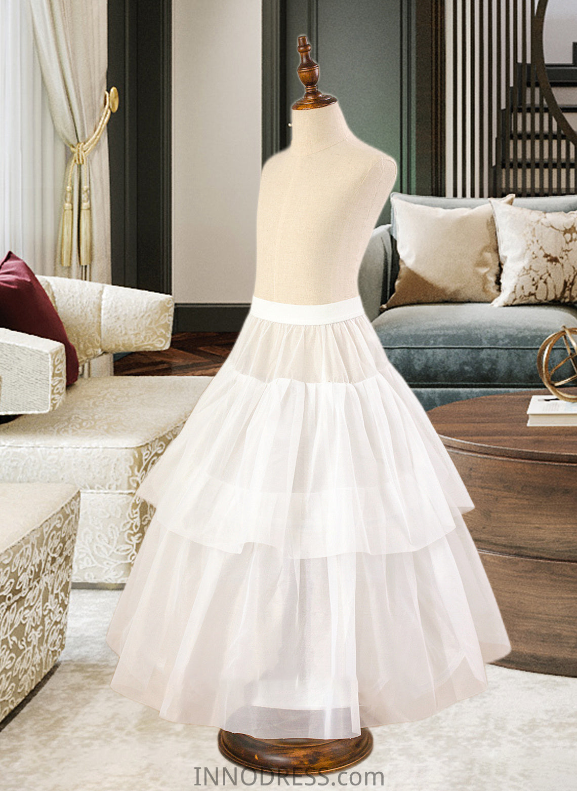 Lyric Ball-Gown/PrincessScoopNeckFloor-LengthTulleJuniorBridesmaidDressWithSashBeading#136423 DPP0013615