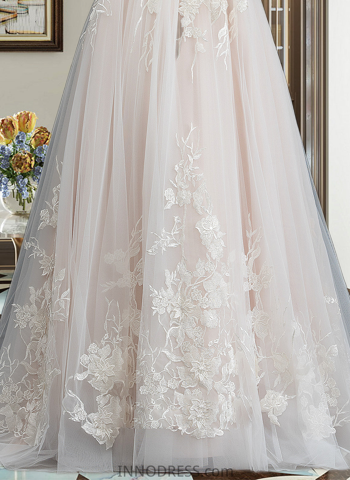 Roselyn Ball-Gown/Princess Sweetheart Sweep Train Tulle Wedding Dress DPP0013685