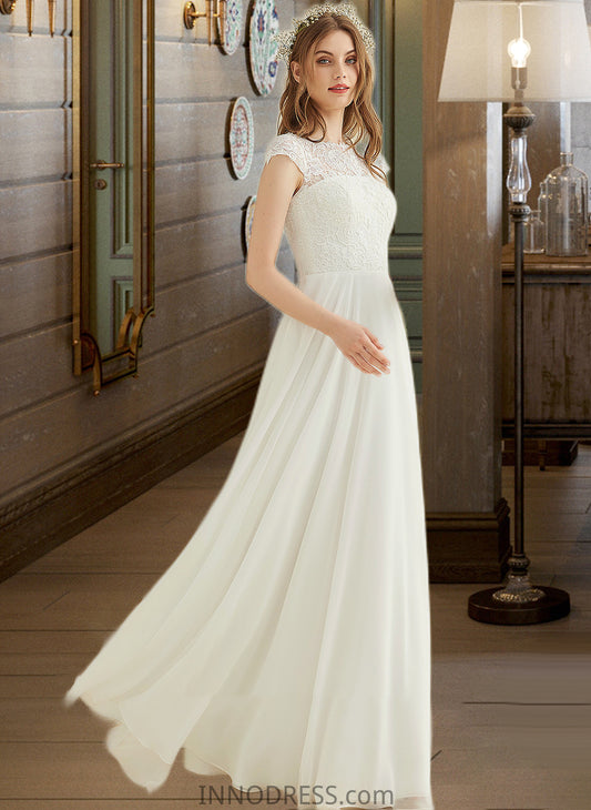 Jordan A-Line Floor-Length Chiffon Lace Wedding Dress DPP0013687