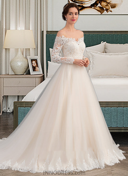 Gwendoline Ball-Gown/Princess Chapel Train Tulle Lace Wedding Dress DPP0013704