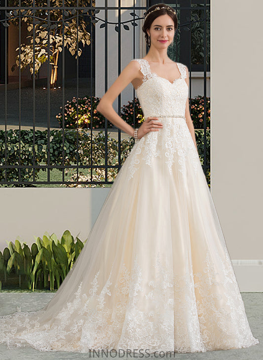 Kaitlin Ball-Gown/Princess Sweetheart Court Train Tulle Wedding Dress With Beading Sequins DPP0013813