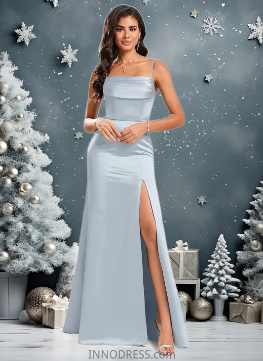 Aylin Trumpet/Mermaid Off the Shoulder Square Floor-Length Satin Prom Dresses With Ruffle DPP0025883