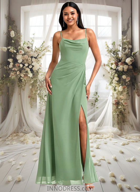 Carolina A-line Cowl Floor-Length Chiffon Bridesmaid Dress DPP0025741