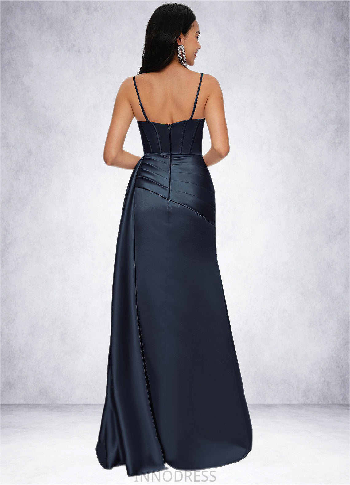 Bianca Sheath/Column Scoop Floor-Length Satin Prom Dresses DPP0022196