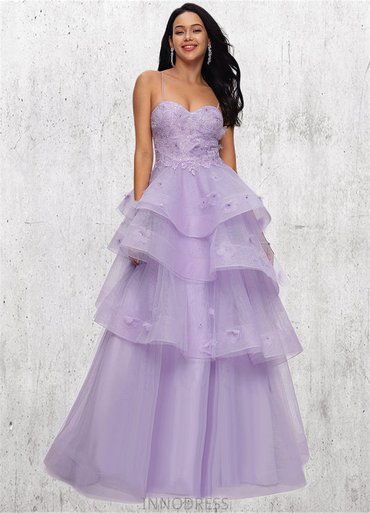 Alyvia Ball-Gown/Princess Sweetheart Floor-Length Tulle Prom Dresses With Beading Sequins DPP0022204