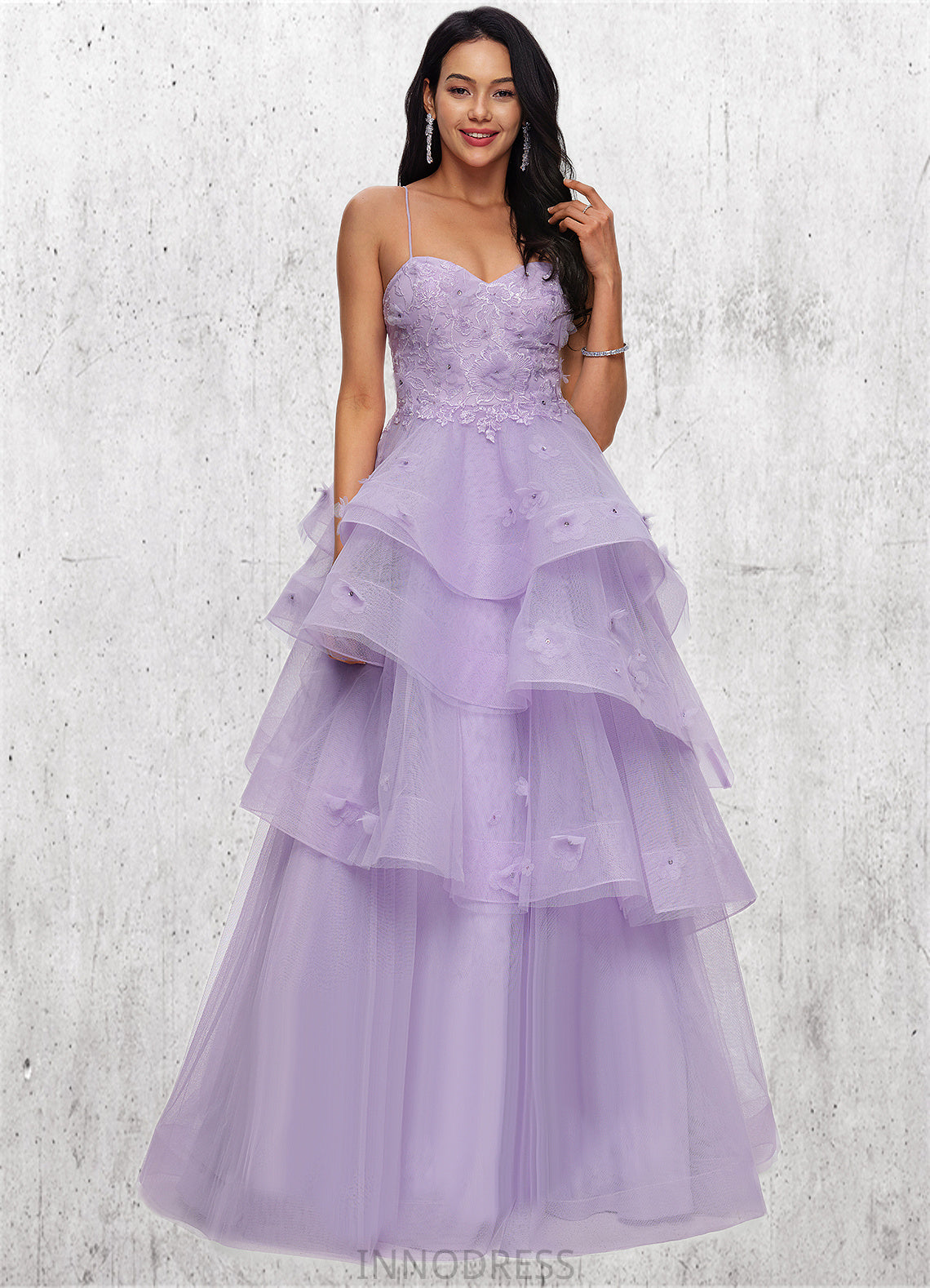 Alyvia Ball-Gown/Princess Sweetheart Floor-Length Tulle Prom Dresses With Beading Sequins DPP0022204