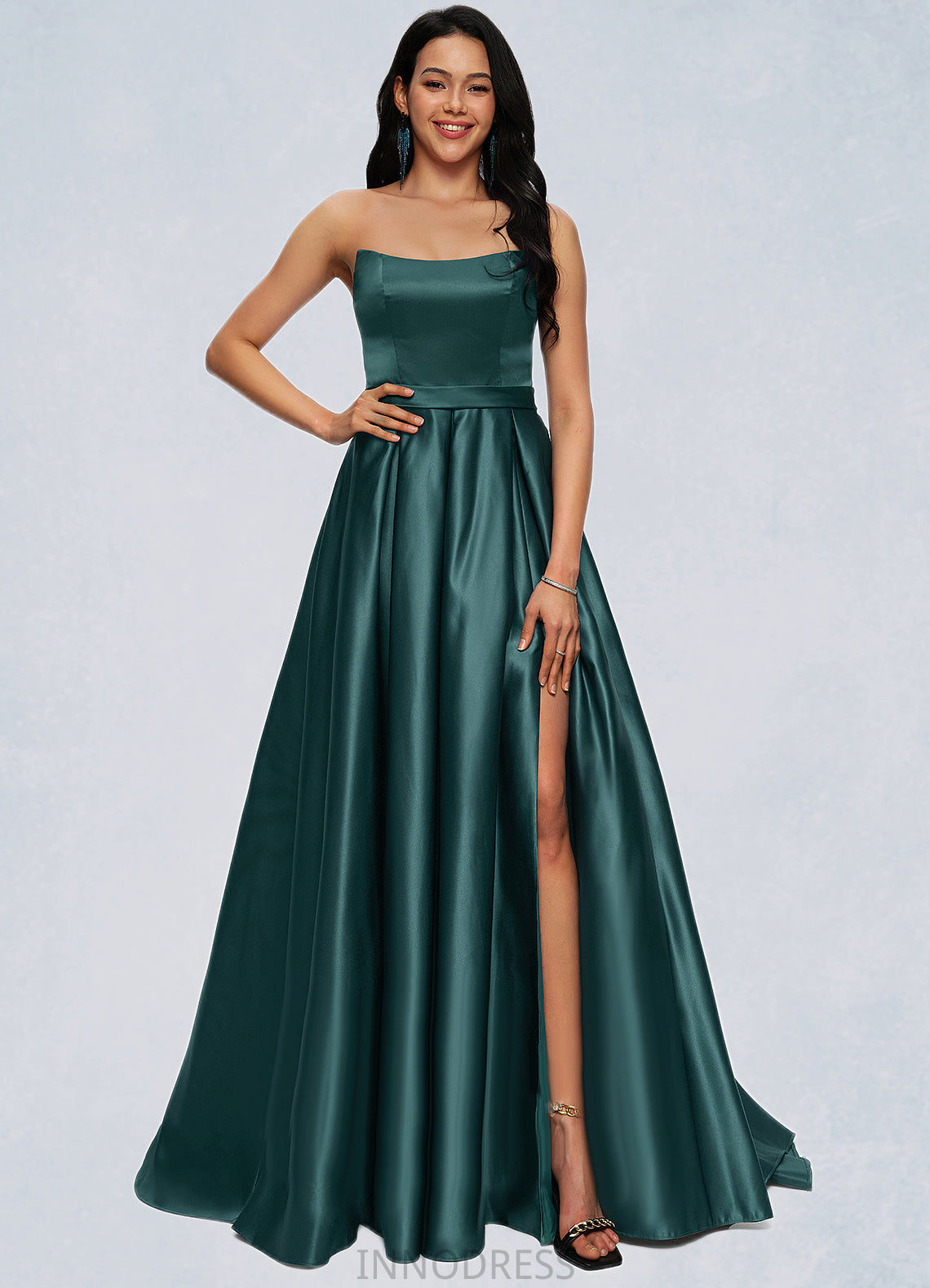 Josie Ball-Gown/Princess Sweep Train Satin Prom Dresses DPP0022207