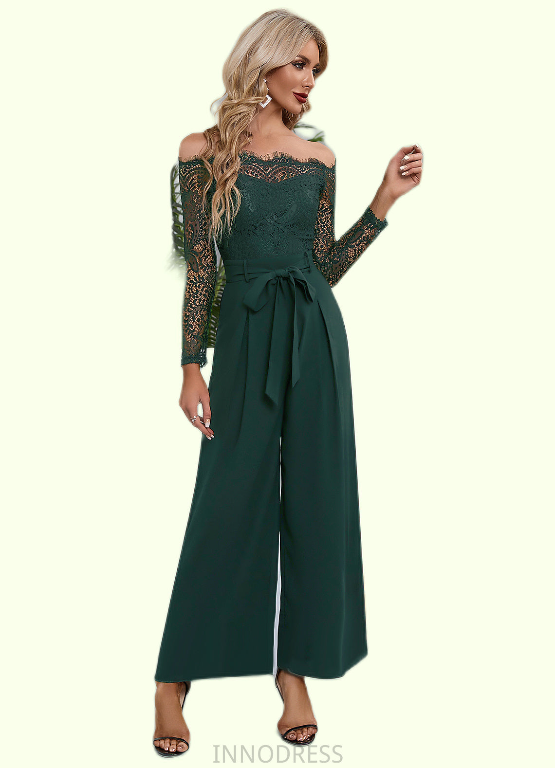 Jaelyn Cold Shoulder Elegant Jumpsuit/Pantsuit Polyester Asymmetrical Maxi Dresses DPP0022319