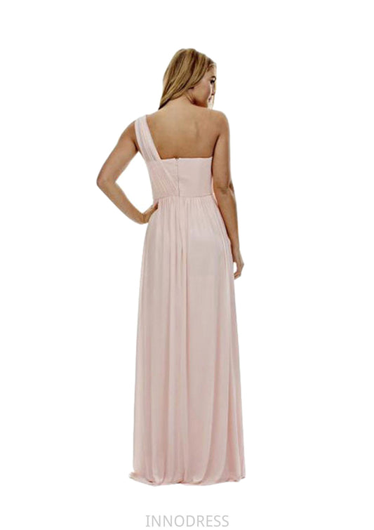 A-Line/Princess One-Shoulder Long/Floor-Length Chiffon Bridesmaid Dresses Lily DPP0025329