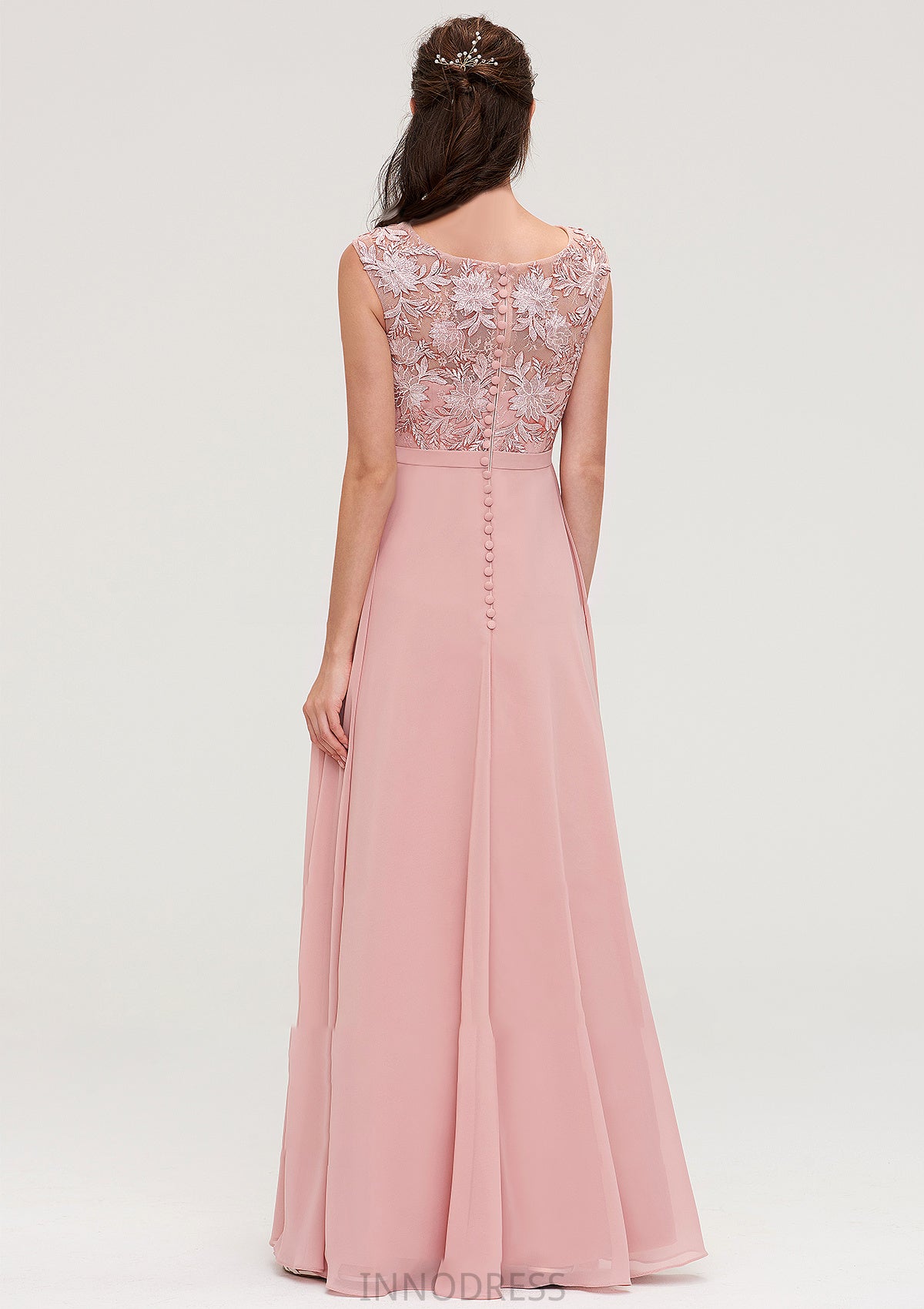 Sleeveless Chiffon A-line/Princess Long/Floor-Length Bridesmaid Dresseses With Sashes Appliqued Gabrielle DPP0025348