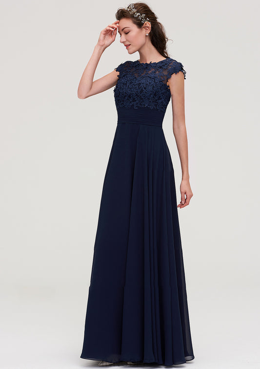 Sleeveless Chiffon A-line/Princess Long/Floor-Length Bridesmaid Dresseses With Appliqued Skylar DPP0025455