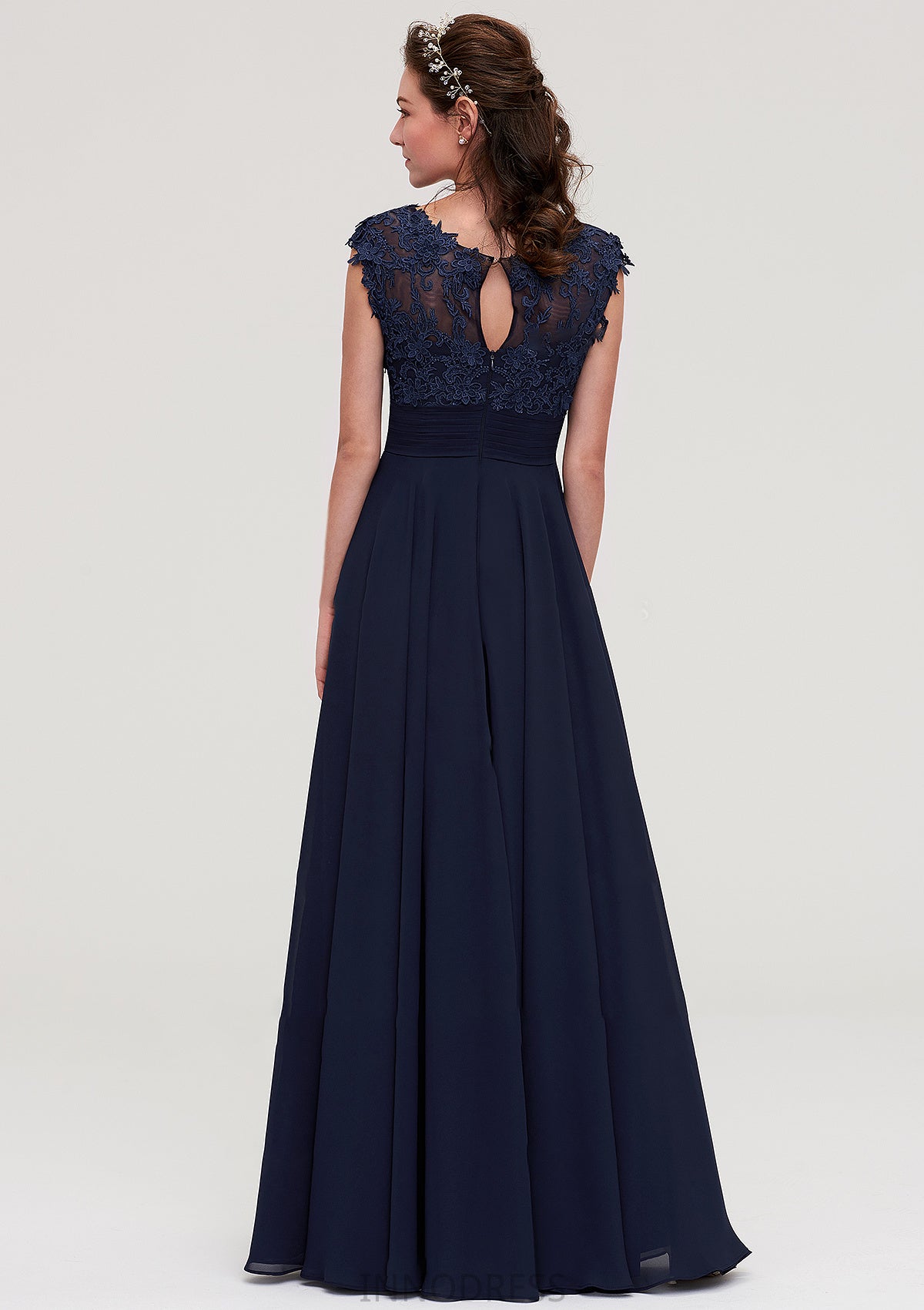 Sleeveless Chiffon A-line/Princess Long/Floor-Length Bridesmaid Dresseses With Appliqued Skylar DPP0025455