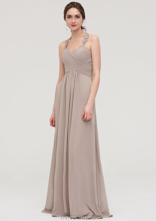 Sleeveless Sweetheart Long/Floor-Length Chiffon A-line/Princess Bridesmaid Dresses With Pleated Lace Brenda DPP0025457