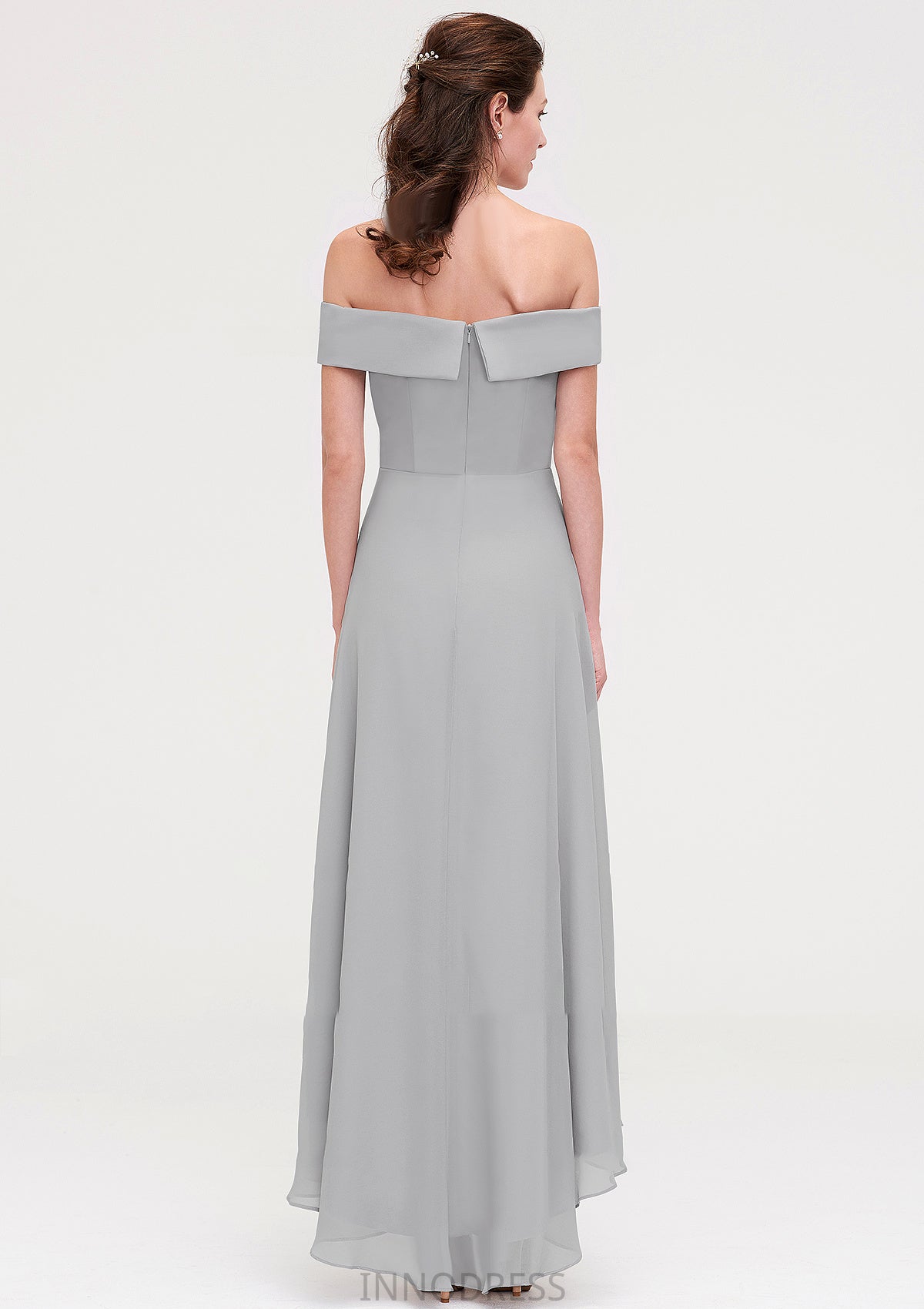 Off-the-Shoulder Sleeveless Asymmetrical Chiffon A-line/Princess Bridesmaid Dresseses Danika DPP0025465