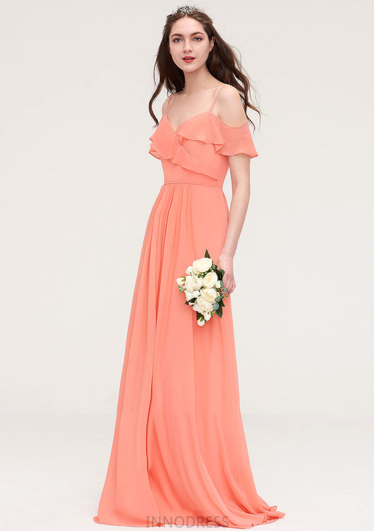 Sleeveless Sweetheart Long/Floor-Length Chiffon A-line/Princess Bridesmaid Dresses With Pleated Jade DPP0025492