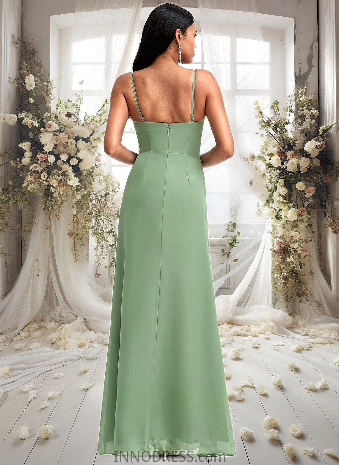 Carolina A-line Cowl Floor-Length Chiffon Bridesmaid Dress DPP0025741