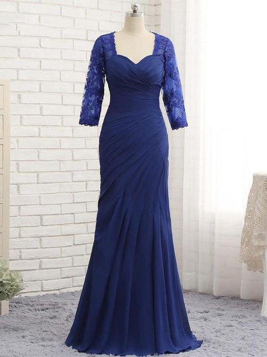 Shannon Trumpet/Mermaid Chiffon Lace Sweetheart 3/4 Sleeves Floor-Length Mother of the Bride Dresses DPP0020442