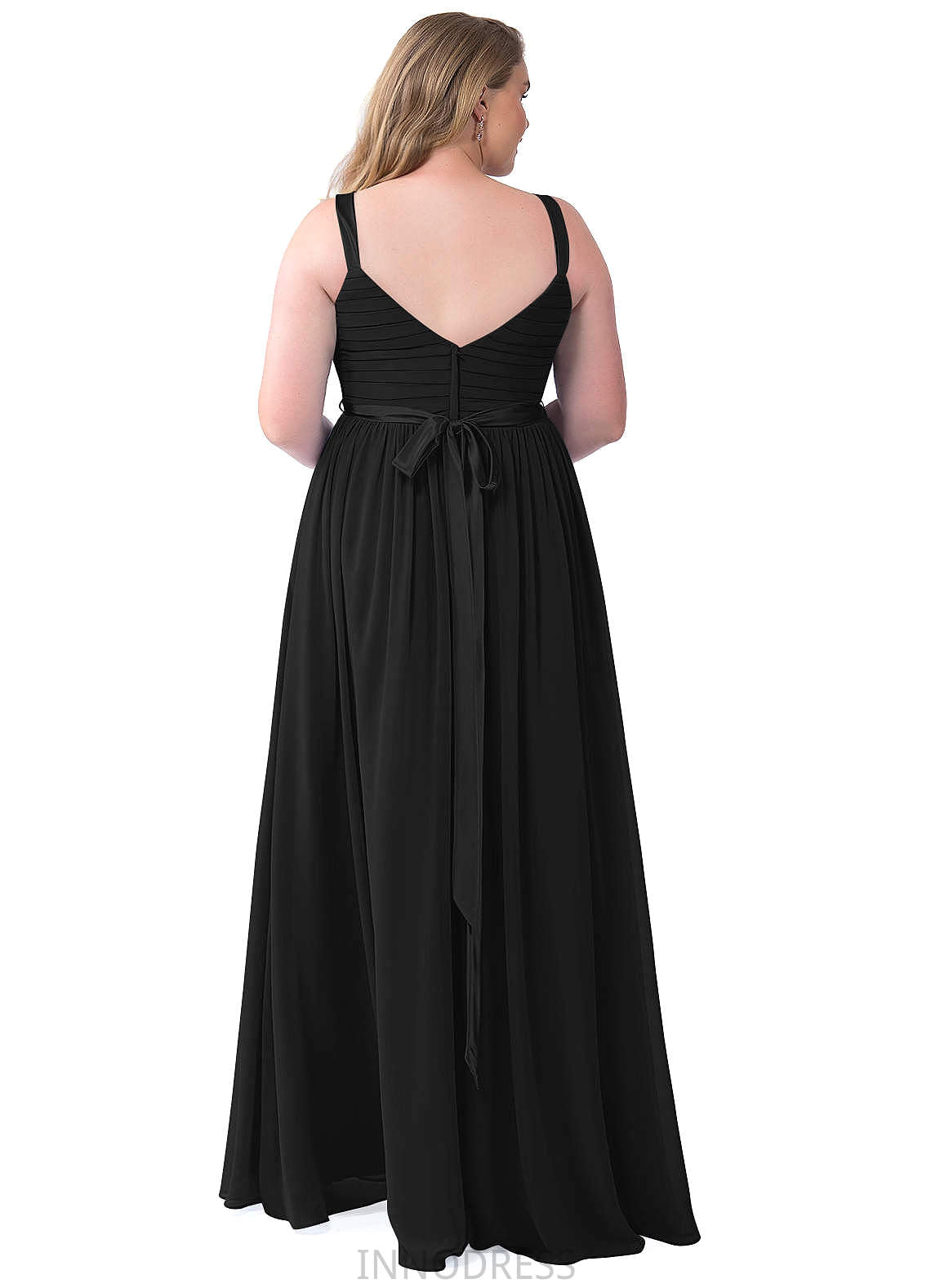 Marie V-Neck Natural Waist Velvet Floor Length A-Line/Princess Sleeveless Bridesmaid Dresses