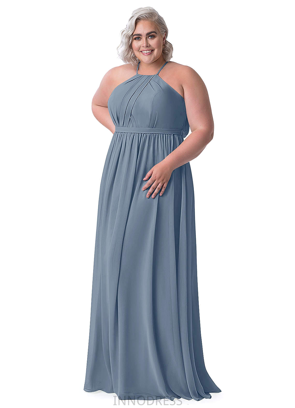 Madalynn Sleeveless Sheath/Column Satin Floor Length Natural Waist Straps Bridesmaid Dresses