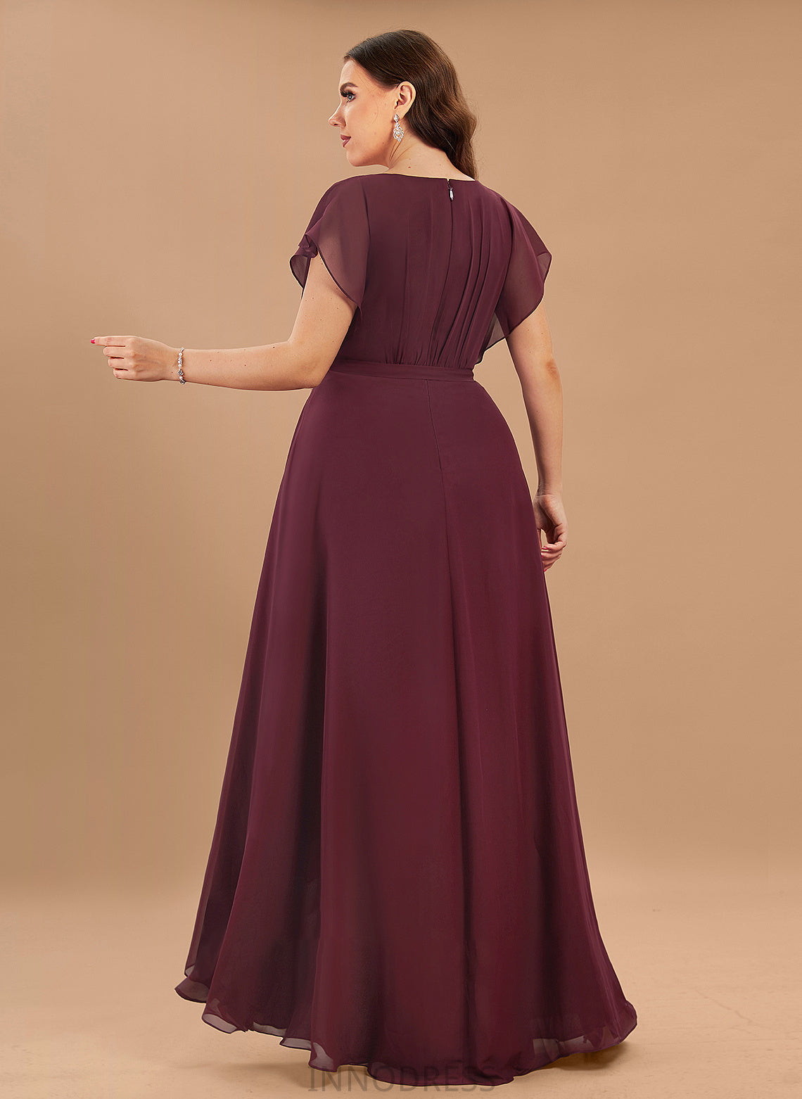 Neck A-Line Asymmetrical With Ruffle Alena Scoop Prom Dresses