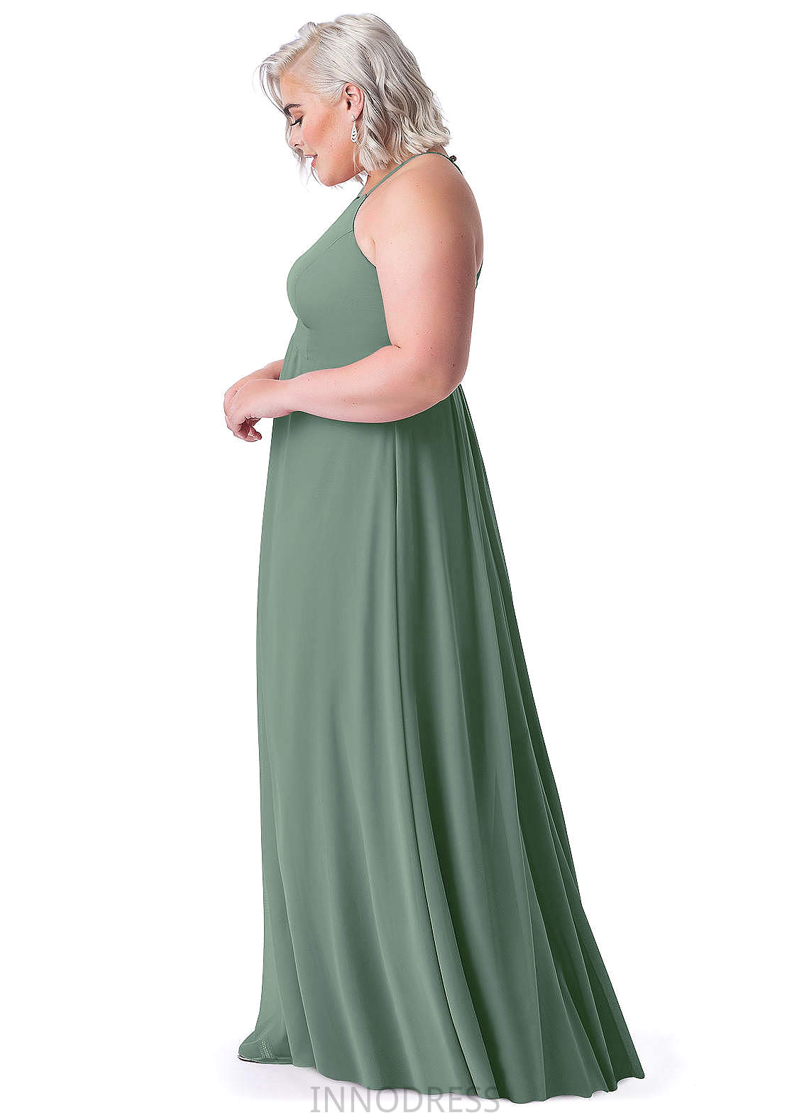 Emmalee Floor Length A-Line/Princess V-Neck Natural Waist Sleeveless Bridesmaid Dresses