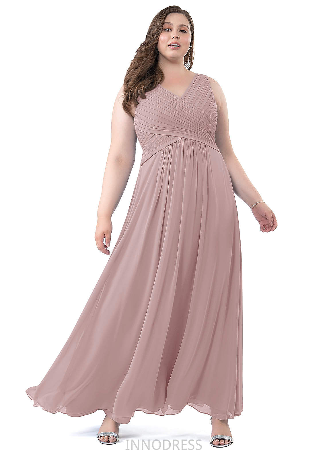 Carolyn A-Line/Princess Scoop Floor Length Sleeveless Natural Waist Bridesmaid Dresses