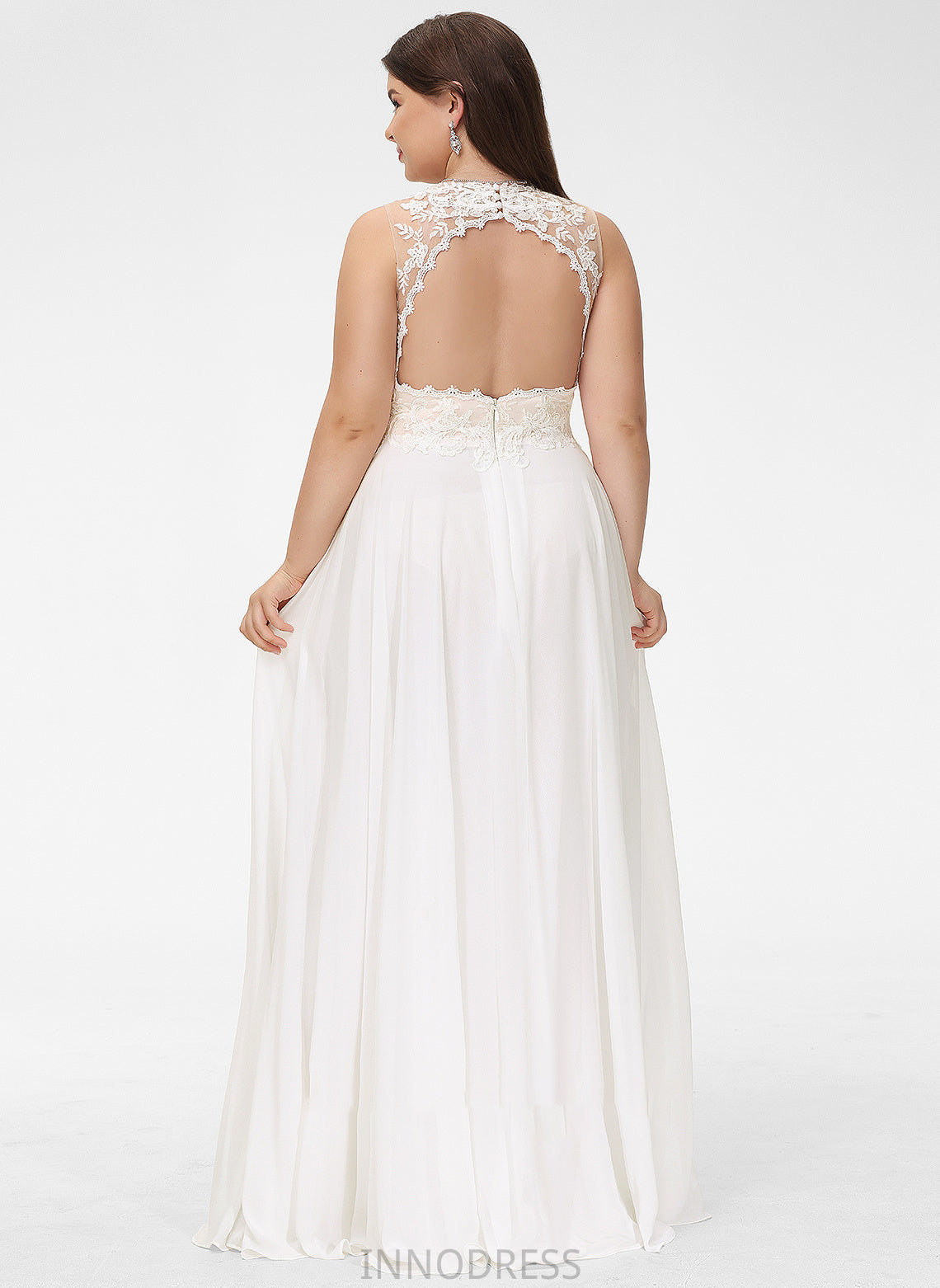 Chiffon Lace Arabella Train A-Line Wedding V-neck With Lace Sweep Wedding Dresses Dress