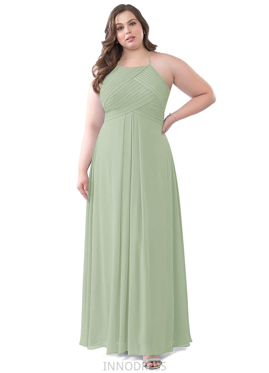 Lucile Sleeveless Scoop Natural Waist Floor Length Bridesmaid Dresses