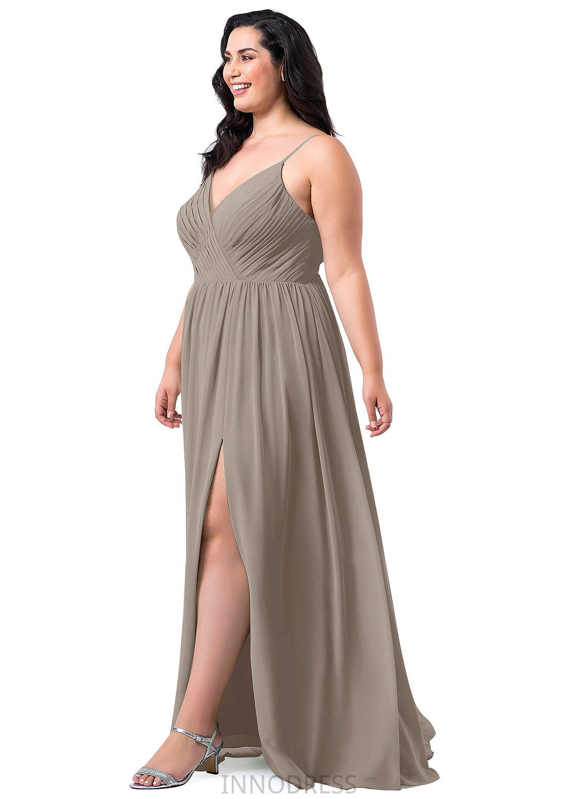 Layla A-Line/Princess Scoop Natural Waist Sleeveless Floor Length Bridesmaid Dresses