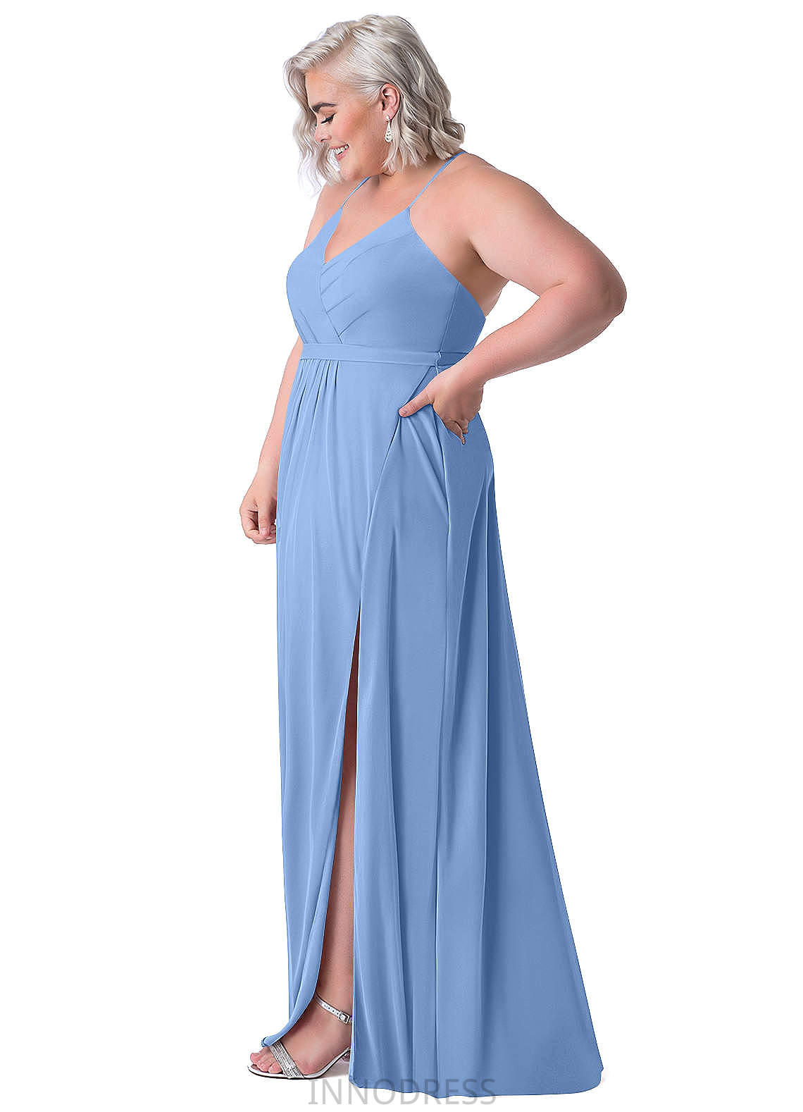 Campbell Scoop A-Line/Princess Floor Length Sleeveless Natural Waist Bridesmaid Dresses