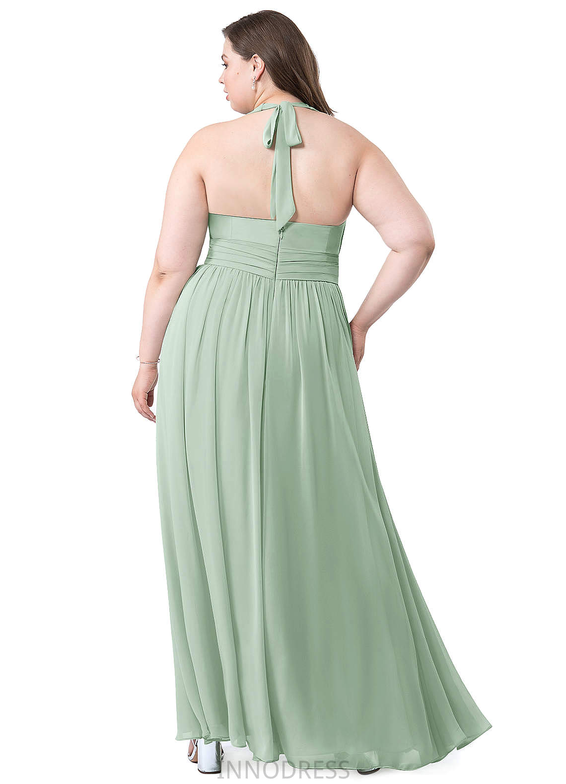 Adriana Spaghetti Staps Natural Waist Sleeveless A-Line/Princess Floor Length Bridesmaid Dresses