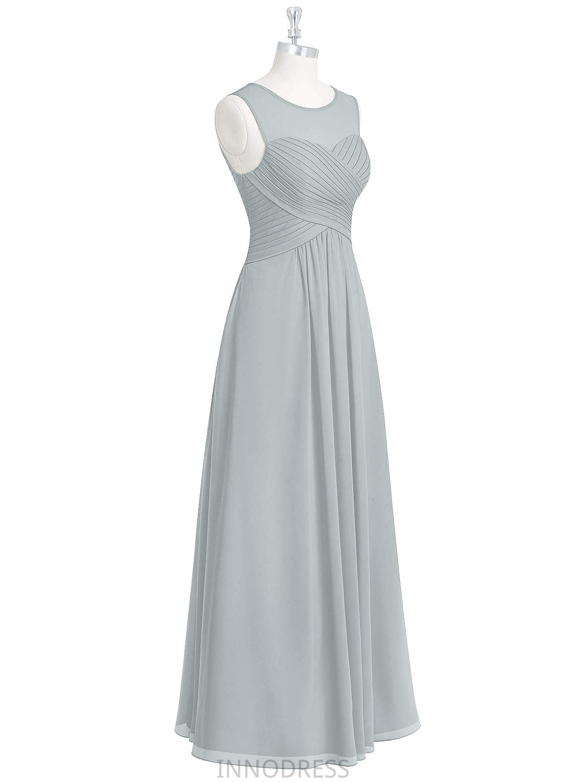 Aurora Spaghetti Staps Sheath/Column Sleeveless Natural Waist Floor Length Bridesmaid Dresses