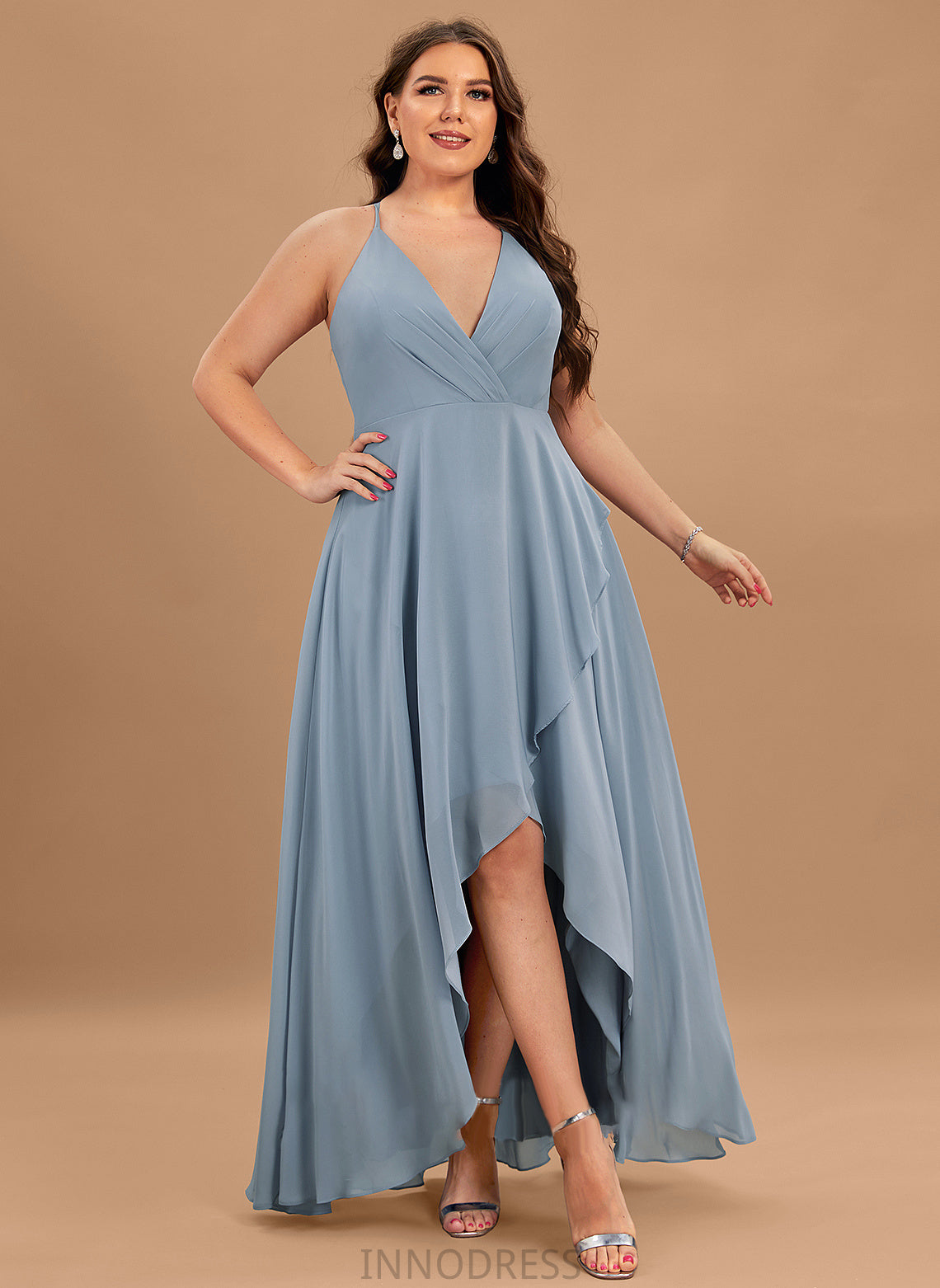 Hadassah A-Line V-neck Asymmetrical Prom Dresses