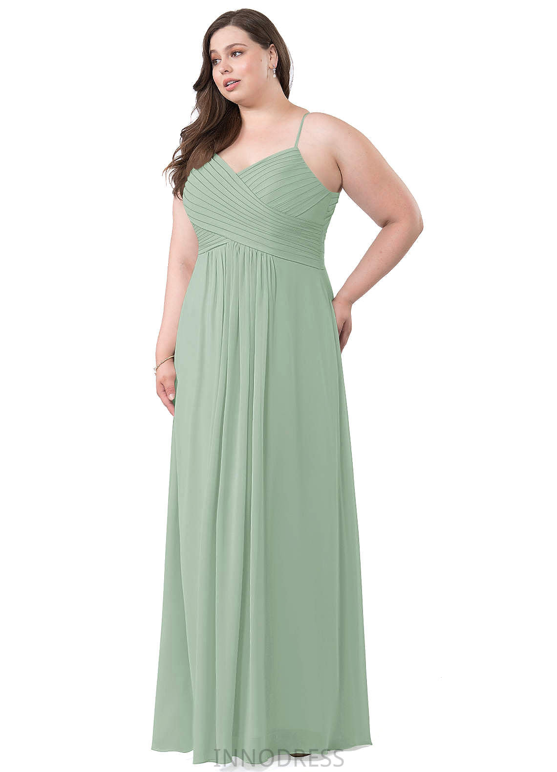 Haley Straps A-Line/Princess Floor Length Sleeveless Natural Waist Bridesmaid Dresses