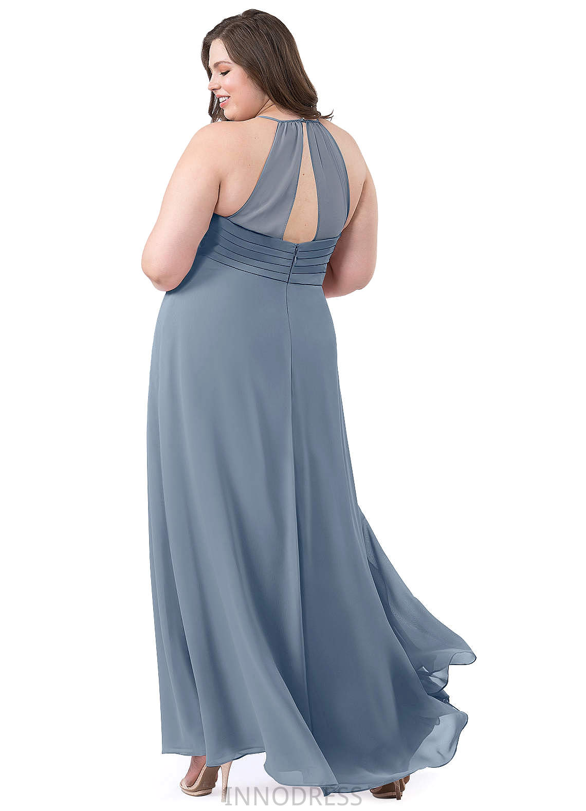 Helen Sleeveless V-Neck A-Line/Princess Floor Length Natural Waist Bridesmaid Dresses