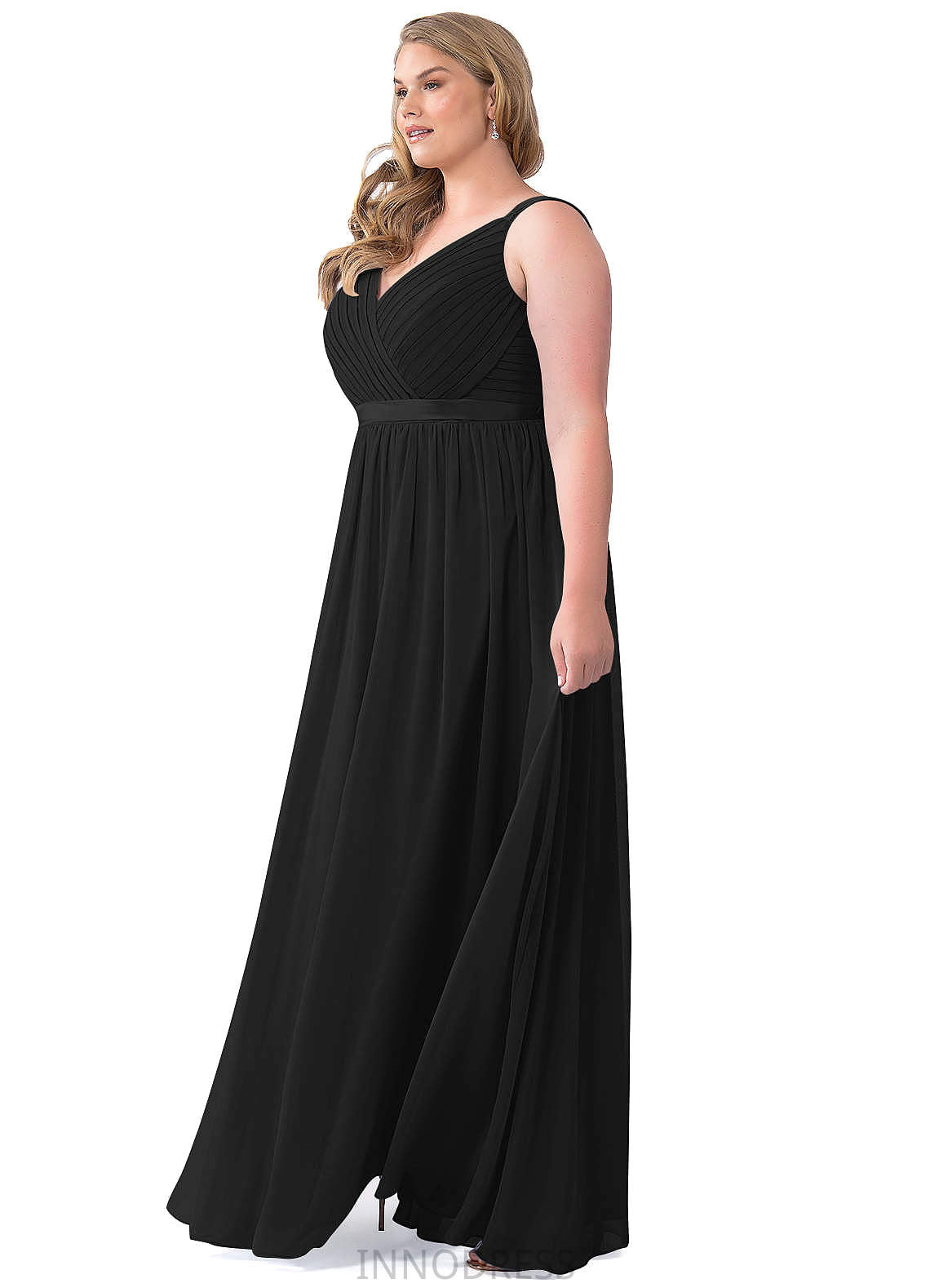 Marie V-Neck Natural Waist Velvet Floor Length A-Line/Princess Sleeveless Bridesmaid Dresses