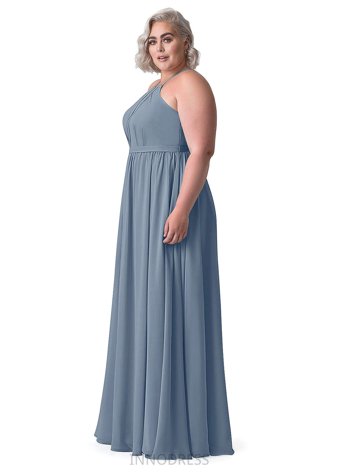 Madalynn Sleeveless Sheath/Column Satin Floor Length Natural Waist Straps Bridesmaid Dresses