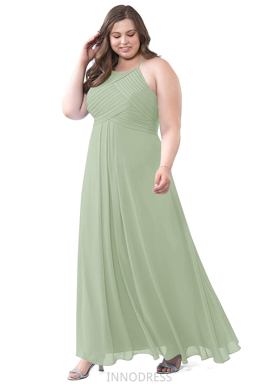 Lucile Sleeveless Scoop Natural Waist Floor Length Bridesmaid Dresses